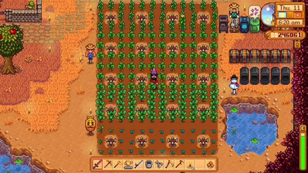 Stardew Valley quality sprinkler grid layout