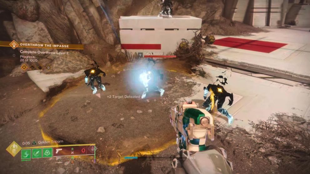 Orange pool full of Taken enemies.